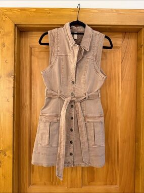 NWOT Pilcro Sleeveless Button-Front Utility Mini Dress